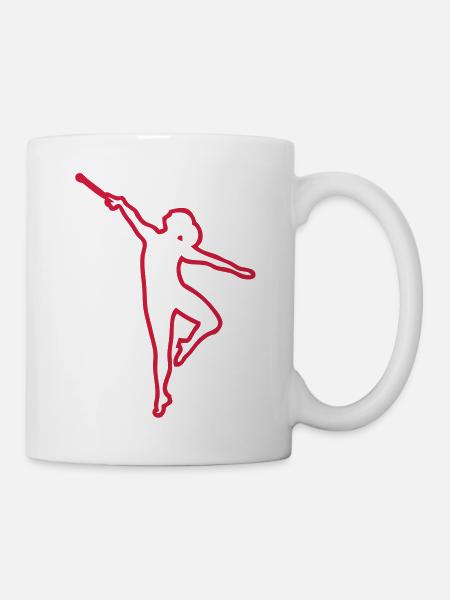 danseuse twirling baton trace1 - Mug blanc - blanc