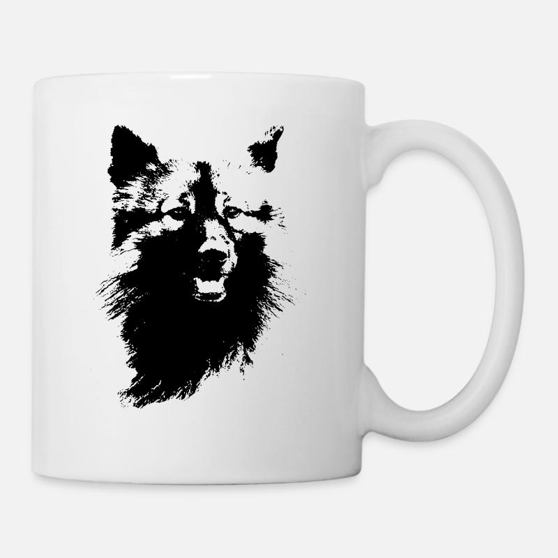 Wolfsspitz Kopf - Tasse - Weiß