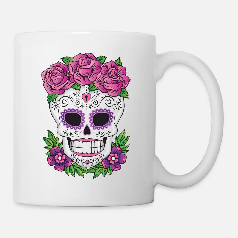 Zuckerschädel 01 - Tasse - Weiß