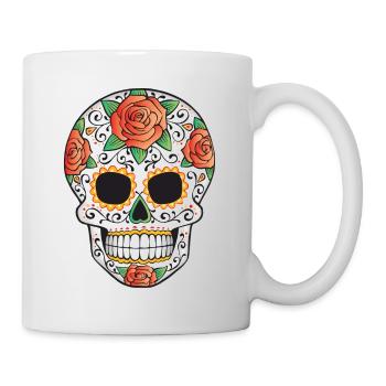 Zuckerschädel 02 - Tasse - Weiß - Rechts