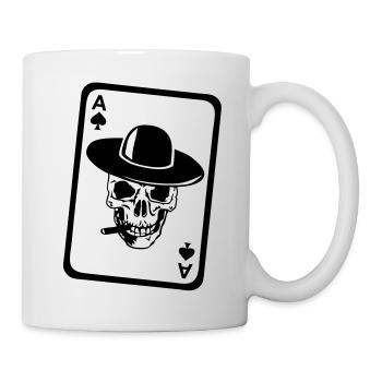 poker tete mort as skull dead card carte - Mug blanc - blanc - Droite