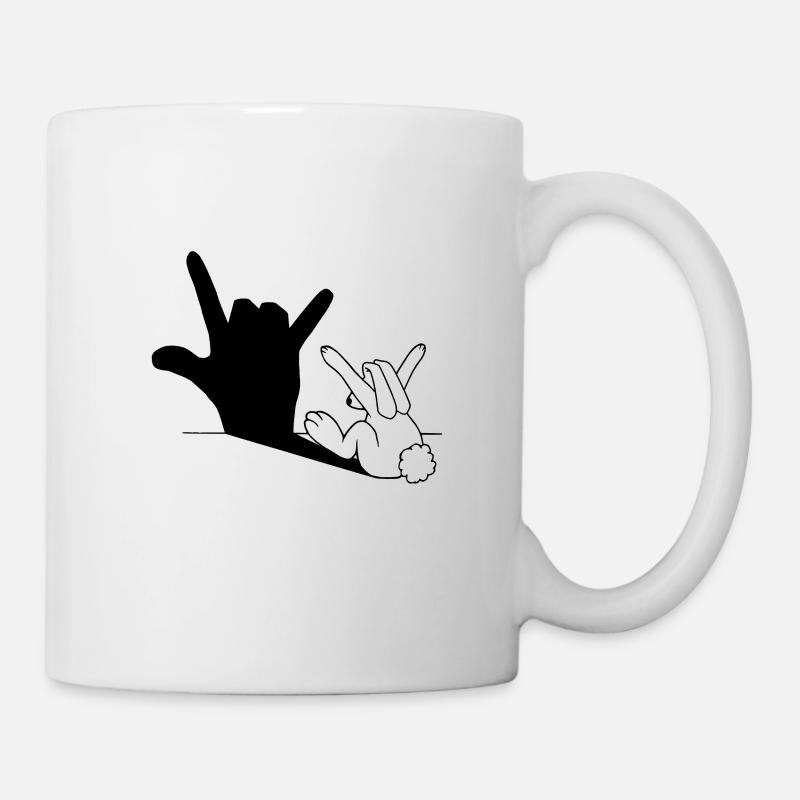 Rabbit Love Hand Shadow - Mug - white