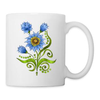 Blumen - Tasse - Weiß - Rechts