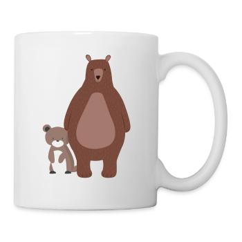 Mama Bär oder Papa Bär mit Babybär Bärchen - Tasse - Weiß - Rechts
