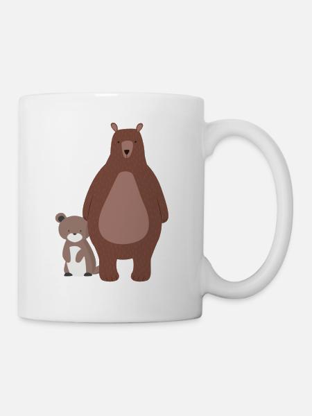 Maman ours ou papa ours avec bébé ours - Mug blanc - blanc