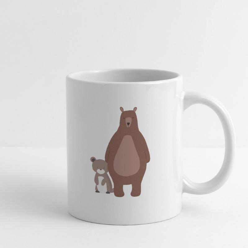 Mama Bär oder Papa Bär mit Babybär Bärchen Tasse