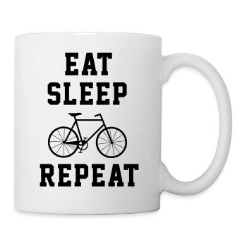 Eat sleep biking repeat - mountainbike - Tasse - Weiß - Rechts