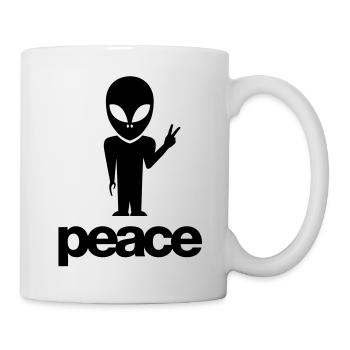alien_peace_symbol_f1 - Mug blanc - blanc - Droite