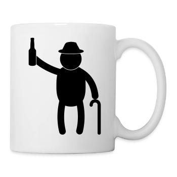 Old man drinking Beer - Tasse - Weiß - Rechts