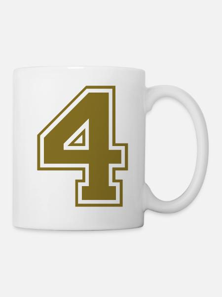 nummer - 4 - Tasse - Weiß