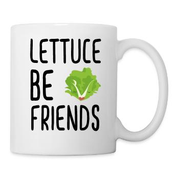 Lettuce Be Friends #lettuce #illustration #veggie - Mug - white - Right