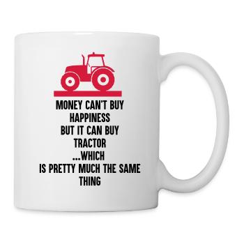 Farmer - Money can buy Tractor - Mug - white - Right