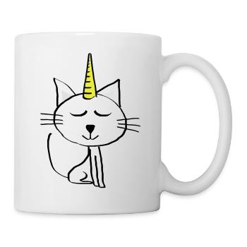 Cat Drawing Mieze Gift Birthday Unicorn - Mug - white - Right