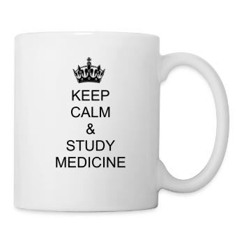 Keep calm & study Medicine cooles Shirtdesign - Tasse - Weiß - Rechts