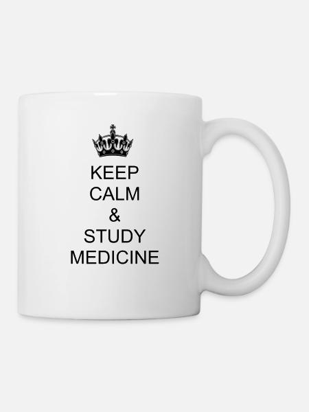 Keep calm & study Medicine cooles Shirtdesign - Tasse - Weiß