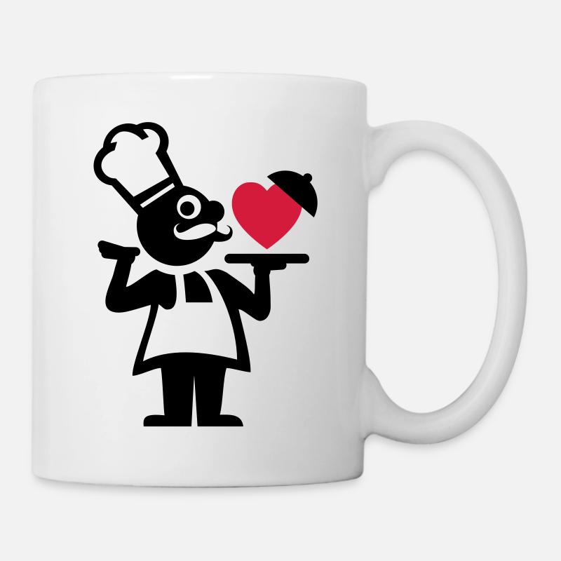 koch_mit_herz_f2 - Mug blanc - blanc