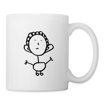 lustiges Strichmännchen Design - Tasse - Weiß - Rechts