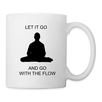 Let Go With Flow Yoga Peace Freedom Geschenkidee - Tasse - Weiß - Rechts