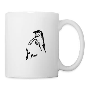Art Textile: Sketch of an unemployed person - Mug - white - Right