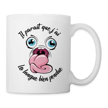 langue bien pendue - Mug blanc - blanc - Droite