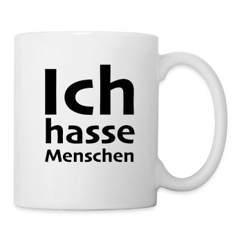 Je déteste les gens - haineux humains - plaisir de cadeau - Mug blanc - blanc - Droite