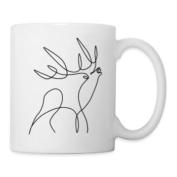Hirsch - Tasse - Weiß - Rechts