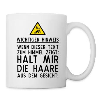 Wichtiger Hinweis - Tasse - Weiß - Rechts