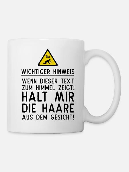 Wichtiger Hinweis - Tasse - Weiß