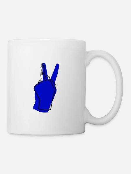 paix bleu - Mug blanc - blanc