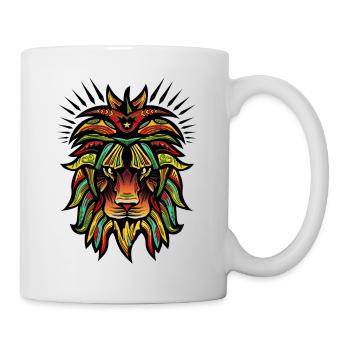 Löwe König Tier Tribal Fantasy Design 3062 k - Tasse - Weiß - Rechts