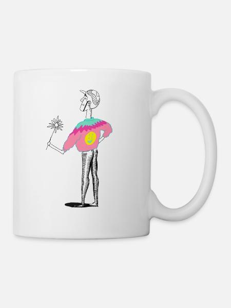 Flowers illustration Funny boy - Mug - white