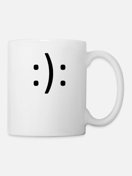 Doppel Smiley - Tasse - Weiß
