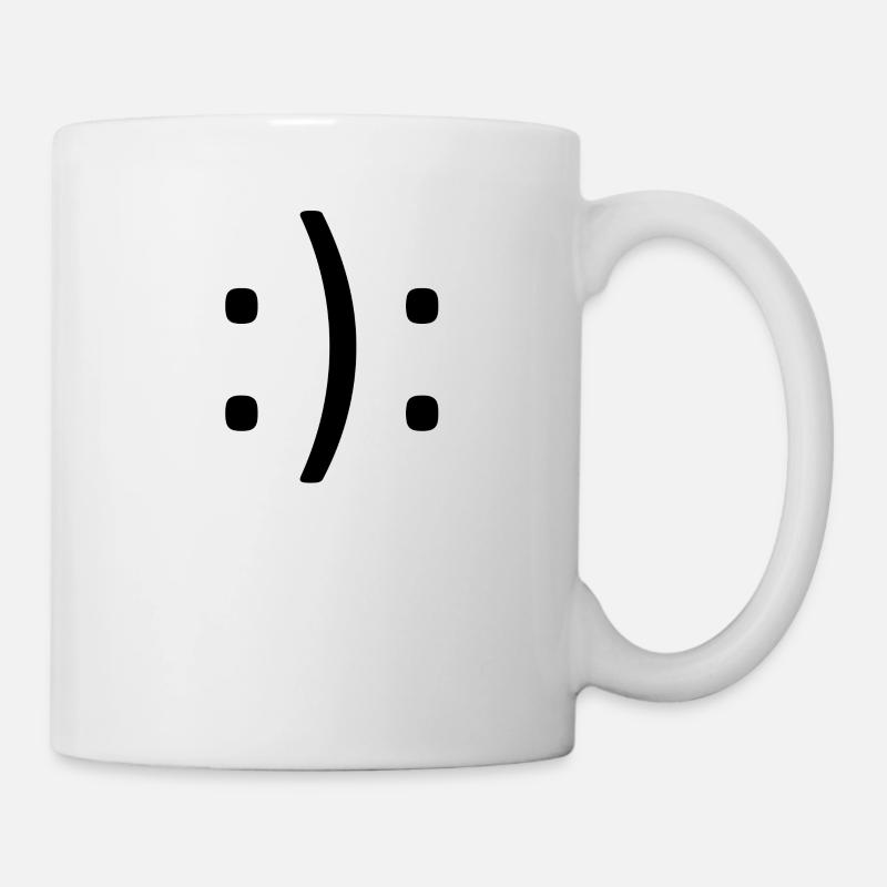 Double visage souriant - Mug blanc - blanc