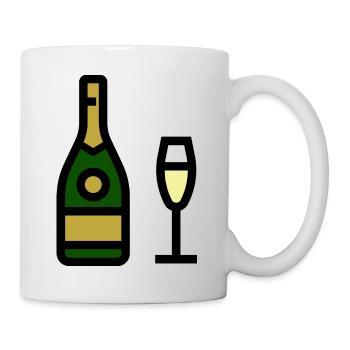 glass, sparkling wine, glass - Mug - white - Right