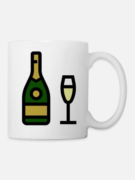 Champangnerglas, Sekt, Sektglas - Tasse - Weiß