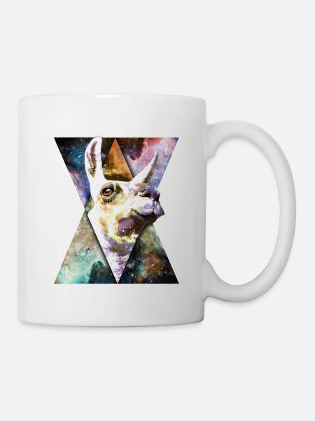 Lamarama in space - Tasse - Weiß