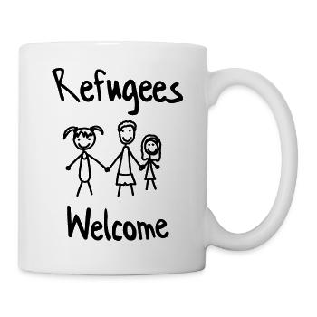 Refugees Welcome - Tasse - Weiß - Rechts