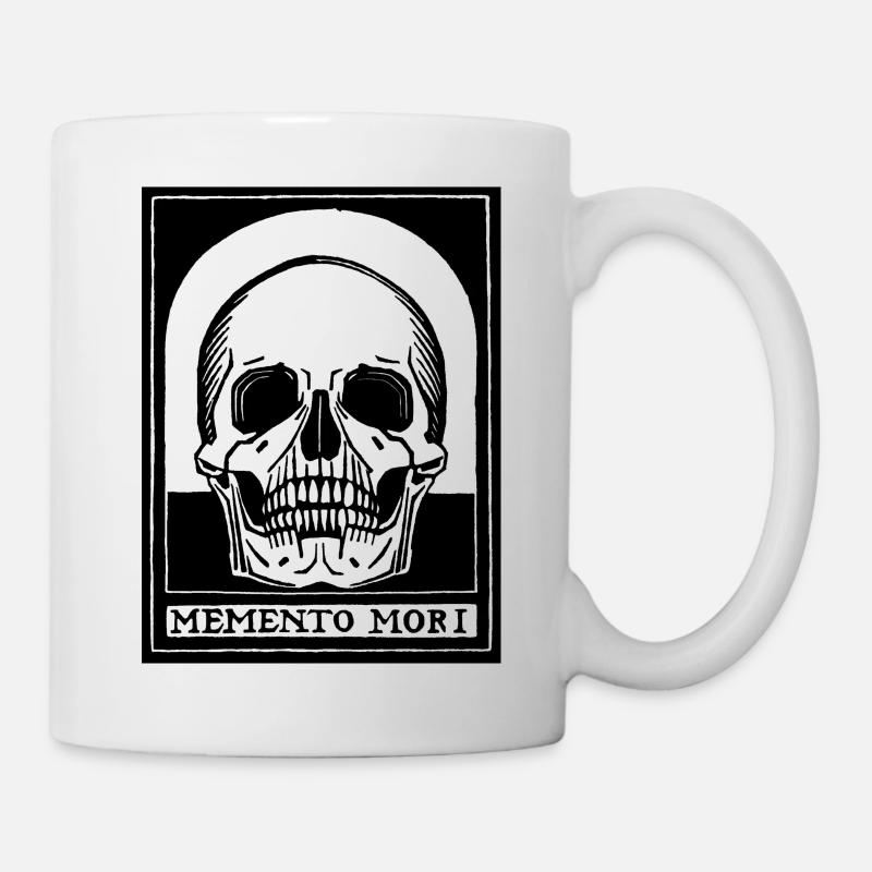 Memento Mori (schwarze Version) - Tasse - Weiß