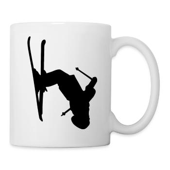 Skieur ski freestyle hiver sport neige - Mug blanc - blanc - Droite