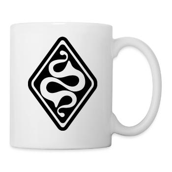 Latene keltisches Symbol schwarz weiß - Tasse - Weiß - Rechts