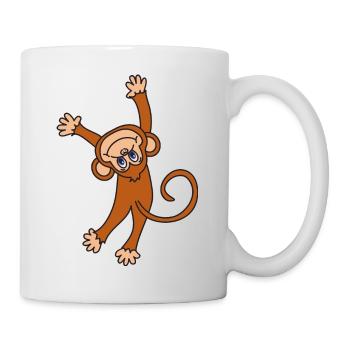 Affe Schimpanse - Tasse - Weiß - Rechts