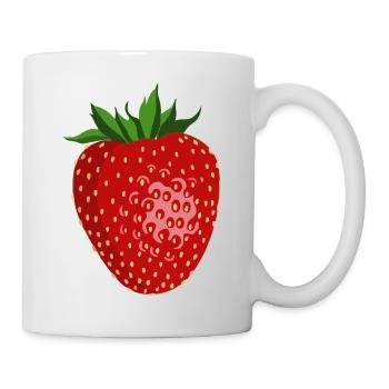 Erdbeere - Tasse - Weiß - Rechts