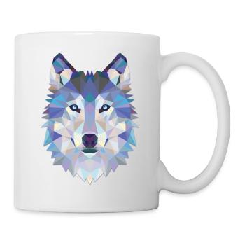 Loup Origami - Mug blanc - blanc - Droite