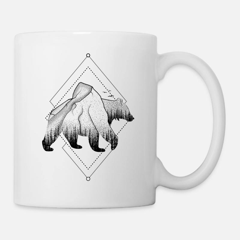 Bär Wald Natur - Geschenk - Tasse - Weiß