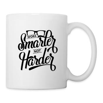 Work smart - Tasse - Weiß - Rechts