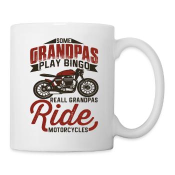 Real Grandpa driving motorcycle .. Ride Motorcycles .. - Mug - white - Right