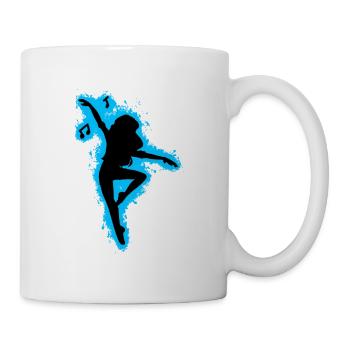 Silhouette dancing light blue and black outline - Mug - white - Right