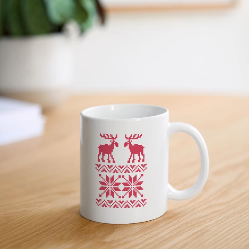 Elch-Muster-Weihnachtspullover Tasse