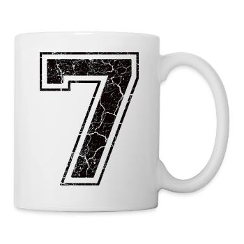 7_seven_sieben_black_schwarz (de) - Tasse - Weiß - Rechts