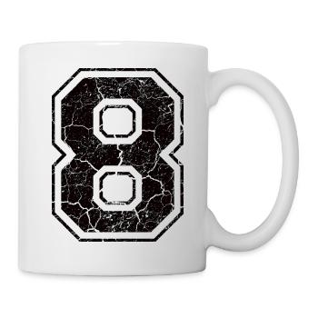 8_eight_acht_black_schwarz (de) - Tasse - Weiß - Rechts